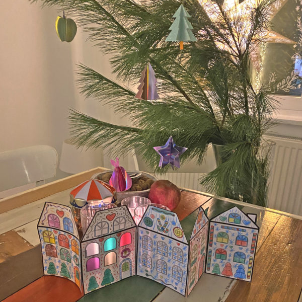 Weihnachtliche Häuser Ausmalbilder DIY Ideen Kinder