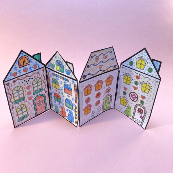 Weihnachtliche Häuser Ausmalbilder DIY Ideen Kinder