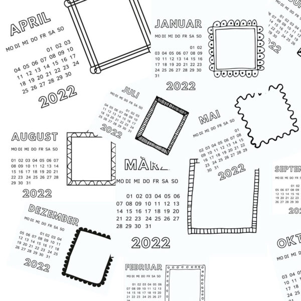 Kalender 2022 zum selbst gestalten, DIY für Kinder