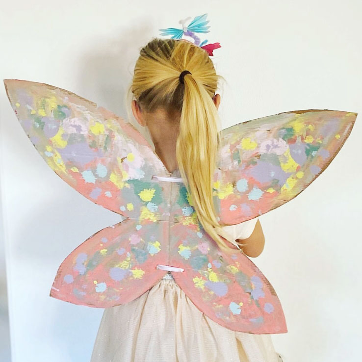 Schmetterling Faschingskostüm basteln, DIY Ideen Kinder 