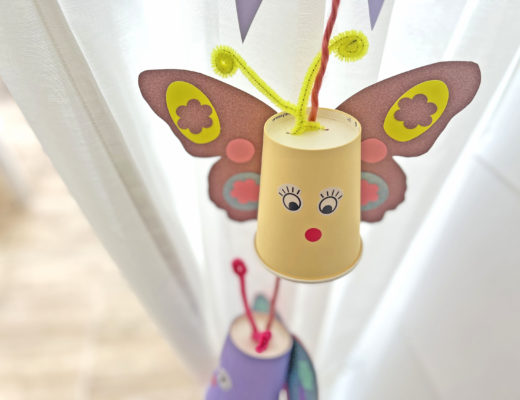 Schmetterling und Käfer Girlande DIY für Kinder